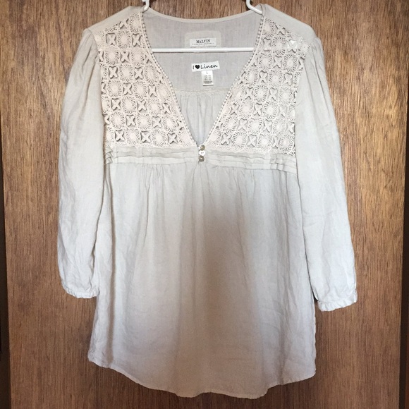 I ❤️ Linen Tops - 3/4 sleeve linen top very nice shirt